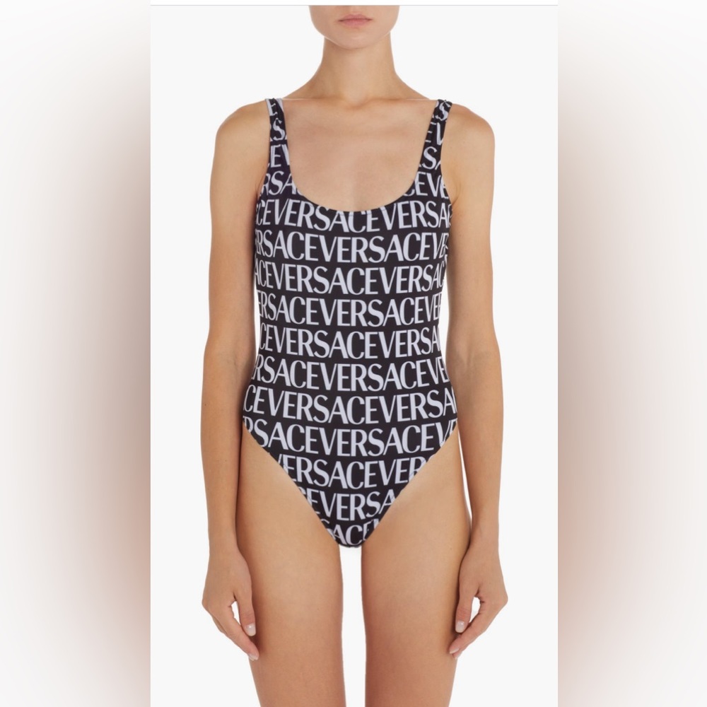 Versace Logo One-Piece Swimsuit, Size 1 fit 2 US, $575 - Picture 4 of 14